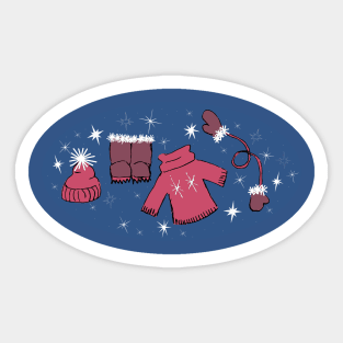 Winter weather snow lover gear cartoon illustration Sticker